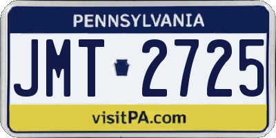 PA license plate JMT2725