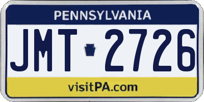PA license plate JMT2726