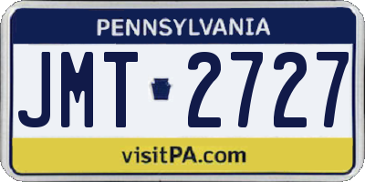 PA license plate JMT2727