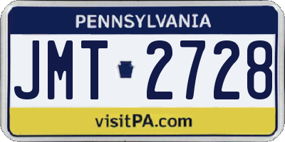 PA license plate JMT2728