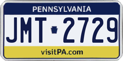 PA license plate JMT2729