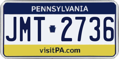 PA license plate JMT2736