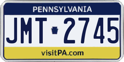 PA license plate JMT2745