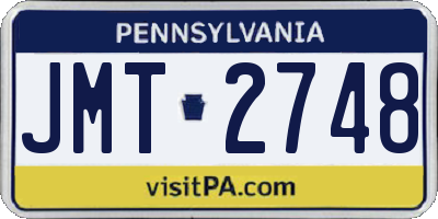PA license plate JMT2748