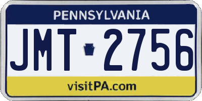 PA license plate JMT2756