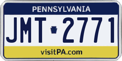 PA license plate JMT2771