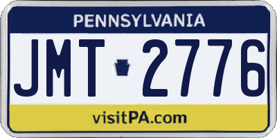 PA license plate JMT2776