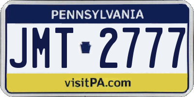 PA license plate JMT2777