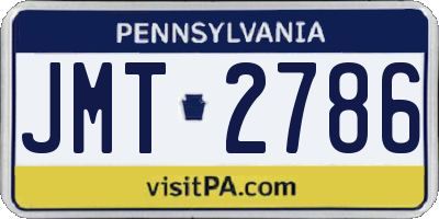 PA license plate JMT2786