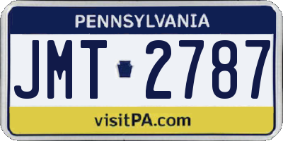 PA license plate JMT2787