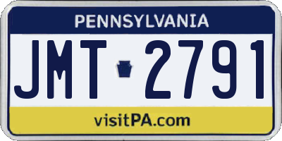 PA license plate JMT2791