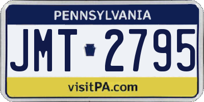 PA license plate JMT2795