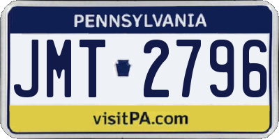 PA license plate JMT2796