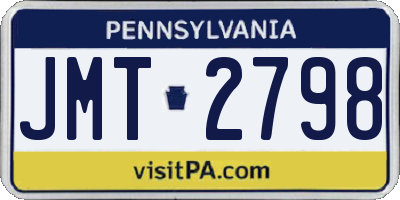 PA license plate JMT2798