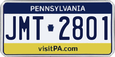 PA license plate JMT2801