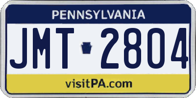 PA license plate JMT2804