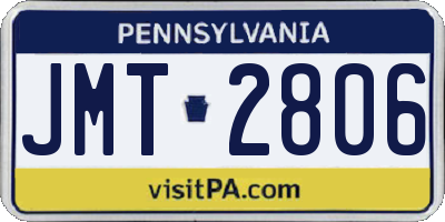 PA license plate JMT2806