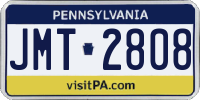 PA license plate JMT2808