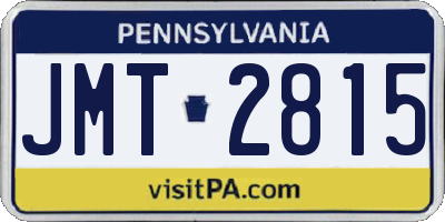 PA license plate JMT2815