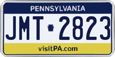 PA license plate JMT2823