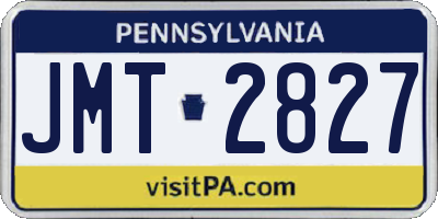 PA license plate JMT2827
