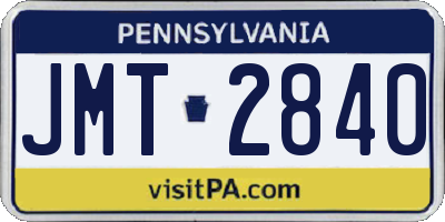 PA license plate JMT2840