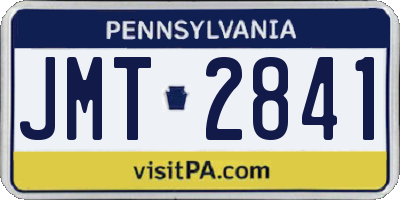 PA license plate JMT2841