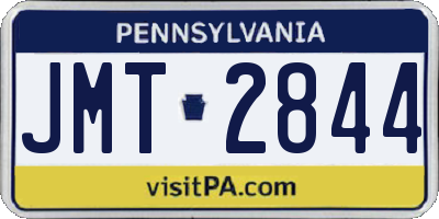 PA license plate JMT2844
