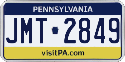 PA license plate JMT2849