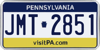 PA license plate JMT2851