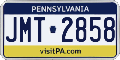 PA license plate JMT2858