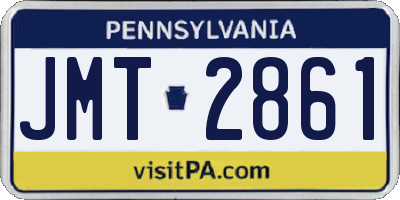 PA license plate JMT2861
