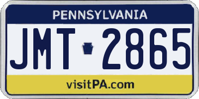 PA license plate JMT2865