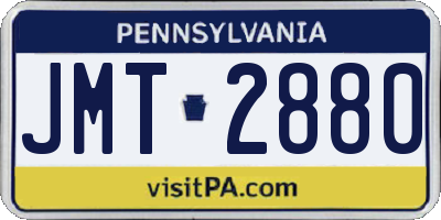 PA license plate JMT2880