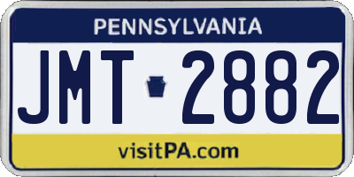 PA license plate JMT2882