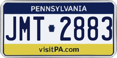 PA license plate JMT2883