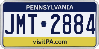 PA license plate JMT2884