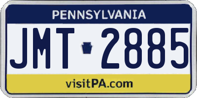 PA license plate JMT2885