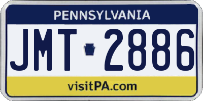 PA license plate JMT2886