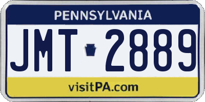 PA license plate JMT2889