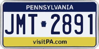 PA license plate JMT2891