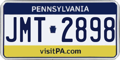 PA license plate JMT2898