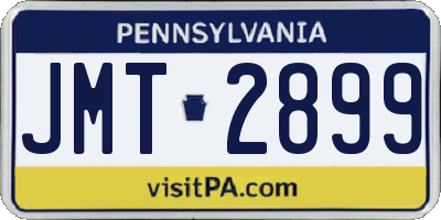 PA license plate JMT2899