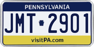 PA license plate JMT2901