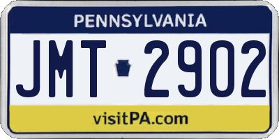 PA license plate JMT2902