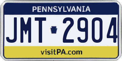 PA license plate JMT2904