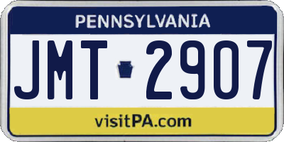 PA license plate JMT2907