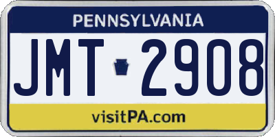 PA license plate JMT2908