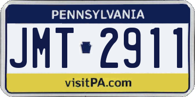 PA license plate JMT2911