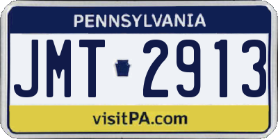 PA license plate JMT2913